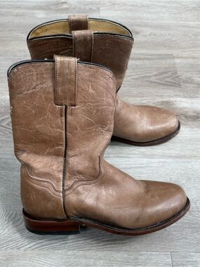 Vintage Roper Handmade Western Full Grain Leather Cowboy Boots Men 7D Brown